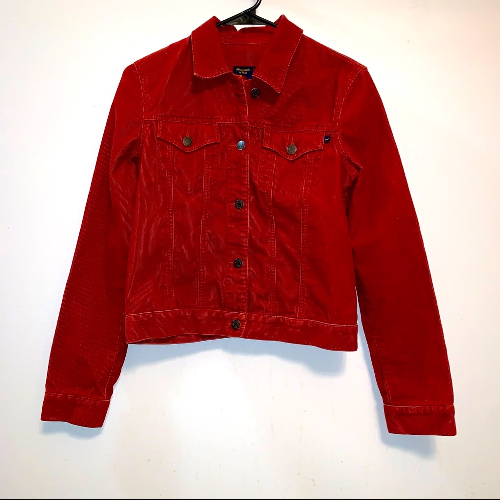 Abercrombie & Fitch Red Orange Corduroy Jacket S